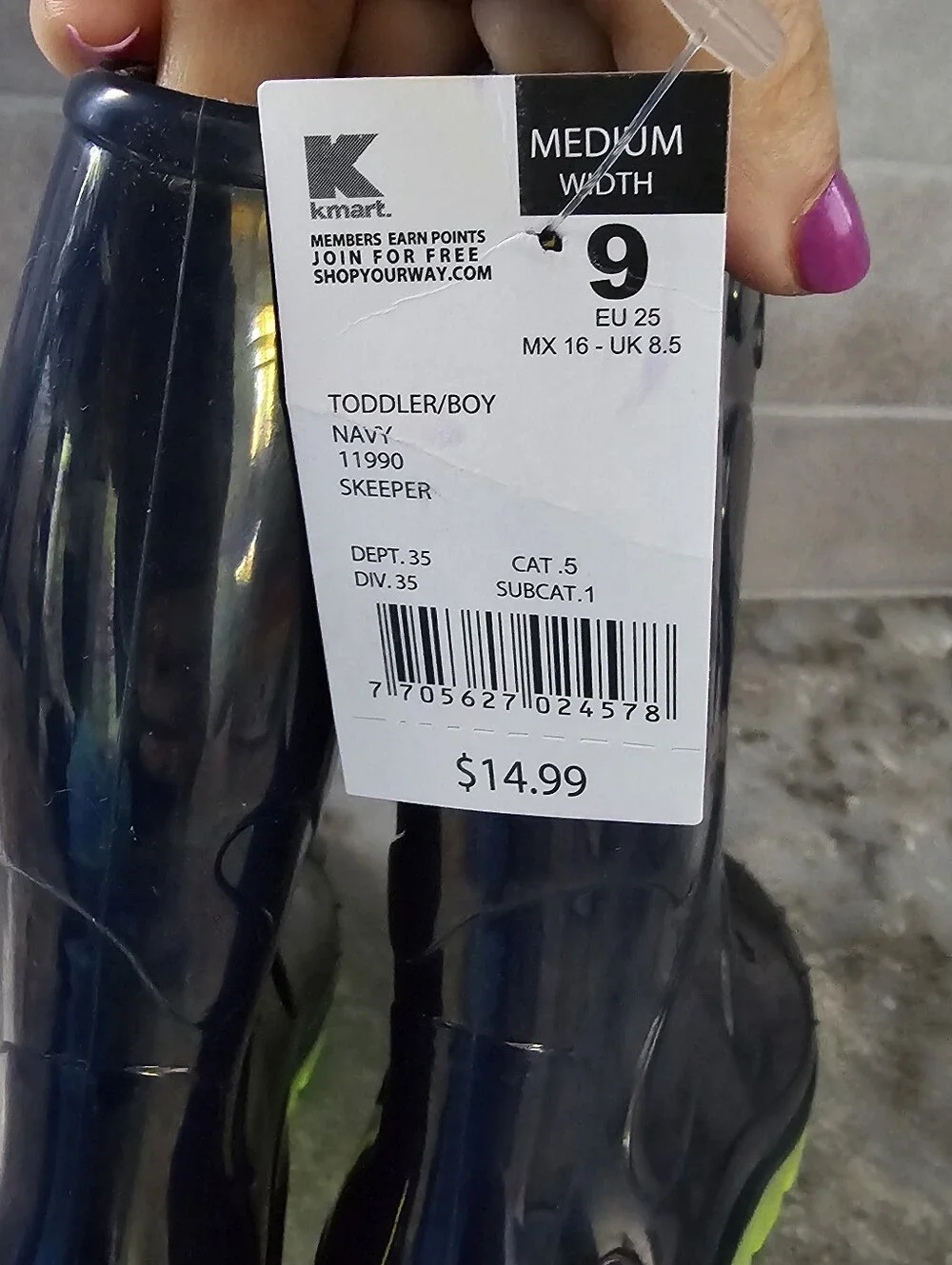 Skeeper Toddler Boys Rain Boots Size 9 Navy Blue Iridescent Flame Kmart